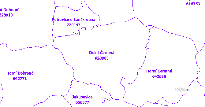 Katastrální mapa Dolní Čermná