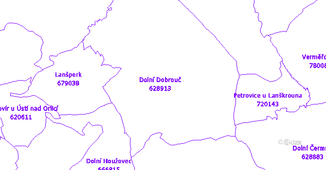 Katastrální mapa Dolní Dobrouč