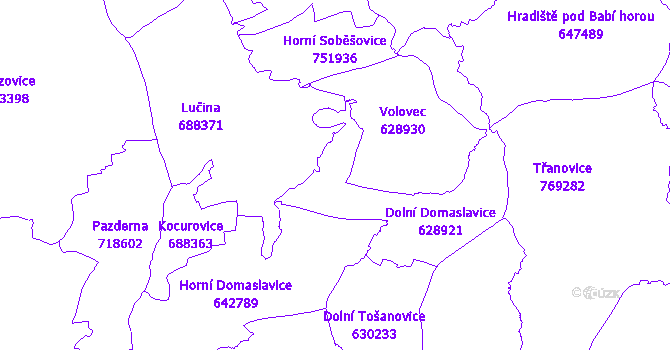 Katastrální mapa Dolní Domaslavice