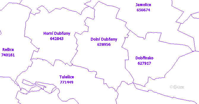Katastrální mapa Dolní Dubňany