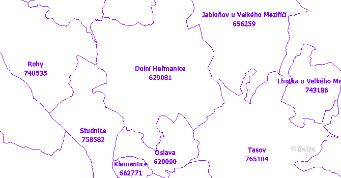 Katastrální mapa Dolní Heřmanice