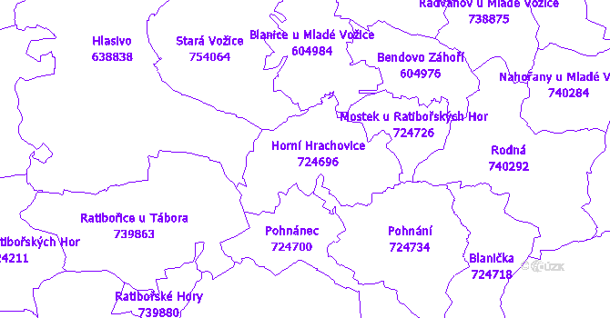 Katastrální mapa Dolní Hrachovice