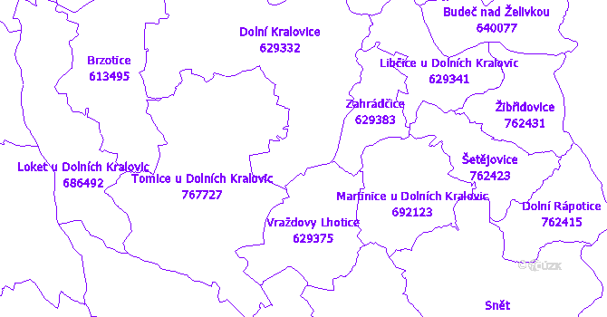 Katastrální mapa Dolní Kralovice