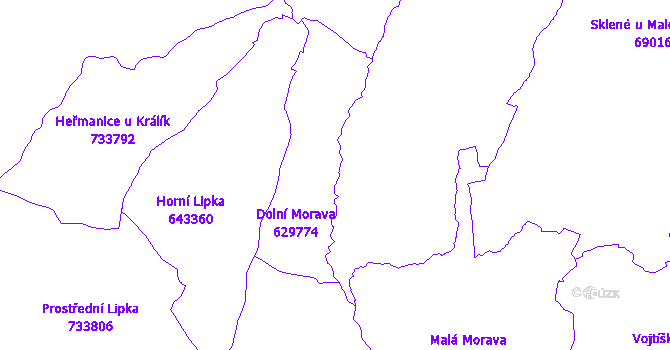 Katastrální mapa Dolní Morava