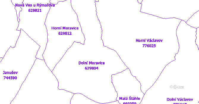 Katastrální mapa Dolní Moravice