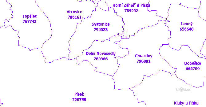 Katastrální mapa Dolní Novosedly