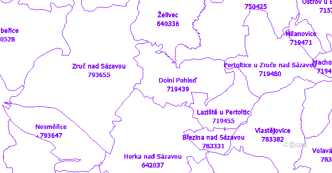 Katastrální mapa Dolní Pohleď