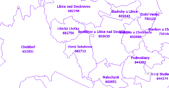 Katastrální mapa Dolní Sokolovec