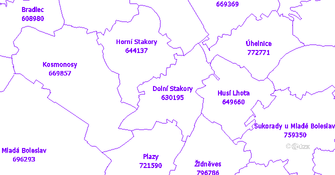 Katastrální mapa Dolní Stakory