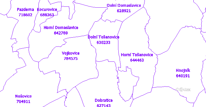 Katastrální mapa Dolní Tošanovice