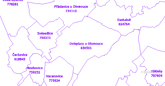 Katastrální mapa Doloplazy