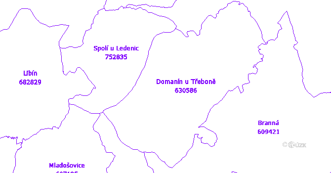 Katastrální mapa Domanín