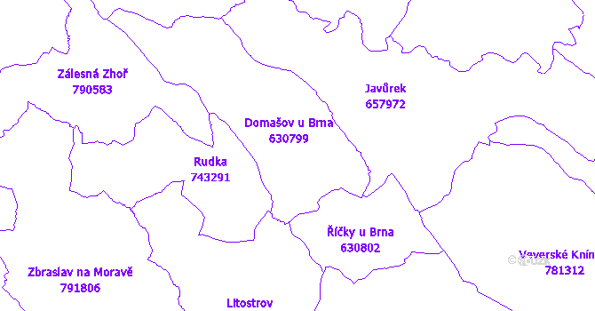 Katastrální mapa Domašov