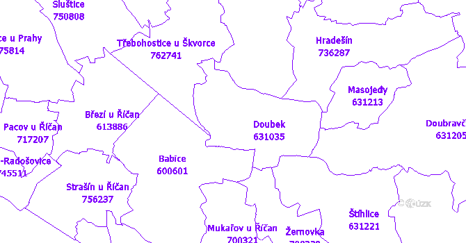 Katastrální mapa Doubek