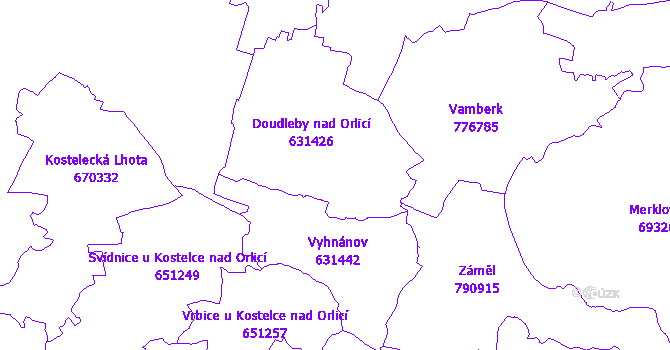 Katastrální mapa Doudleby nad Orlicí
