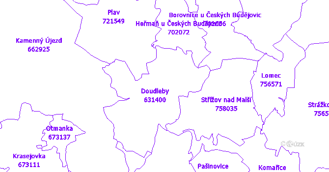 Katastrální mapa Doudleby