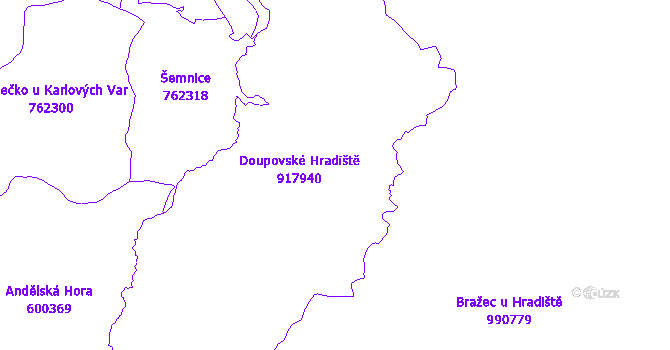 Katastrální mapa Doupovské Hradiště