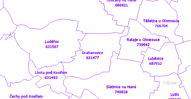 Katastrální mapa Drahanovice