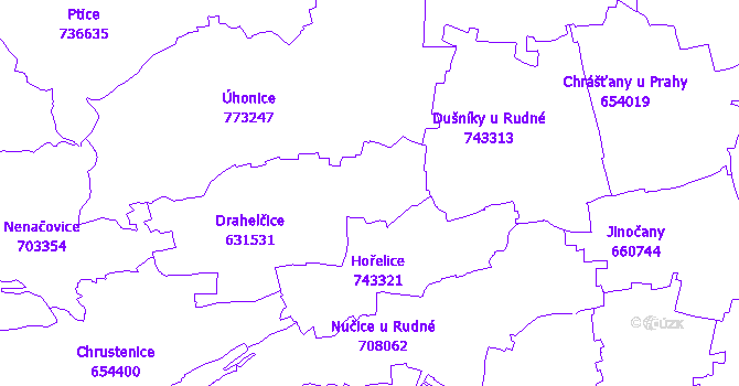 Katastrální mapa Drahelčice