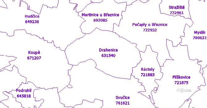 Katastrální mapa Drahenice