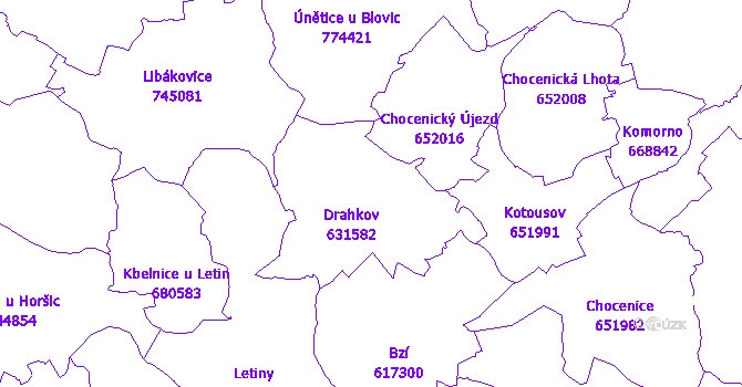 Katastrální mapa Drahkov
