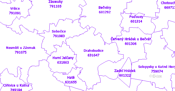 Katastrální mapa Drahobudice