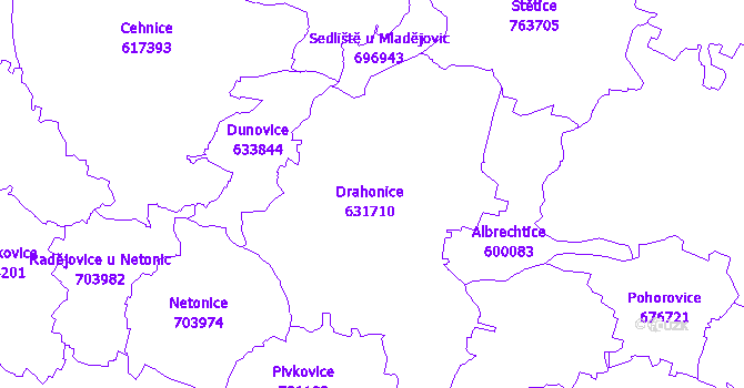 Katastrální mapa Drahonice