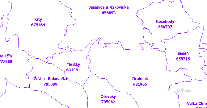 Katastrální mapa Drahouš