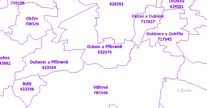 Katastrální mapa Drásov