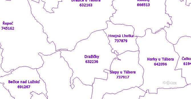Katastrální mapa Dražičky