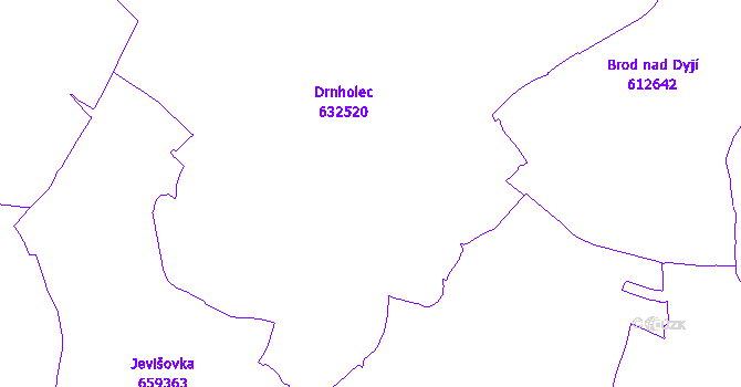 Katastrální mapa Drnholec