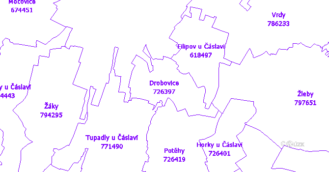 Katastrální mapa Drobovice