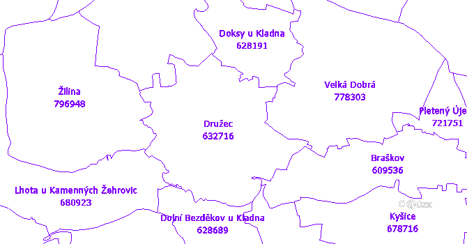 Katastrální mapa Družec