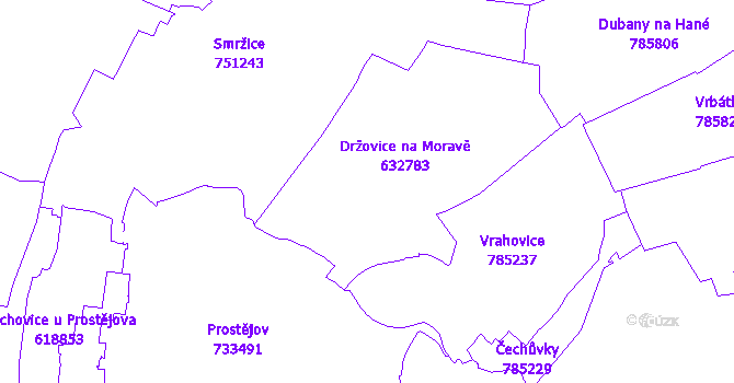 Katastrální mapa Držovice