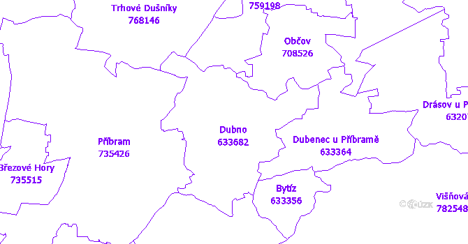 Katastrální mapa Dubno