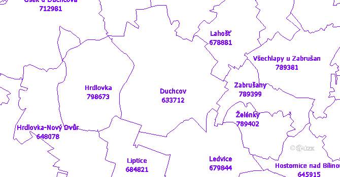 Katastrální mapa Duchcov