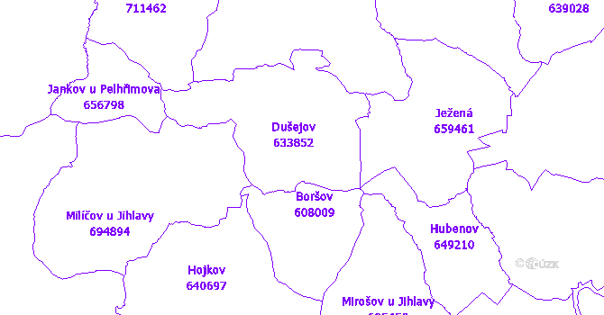 Katastrální mapa Dušejov