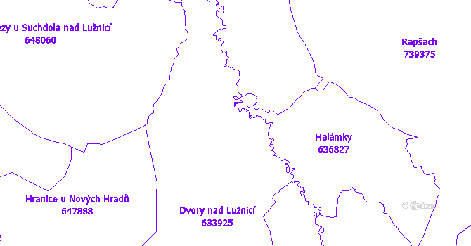 Katastrální mapa Dvory nad Lužnicí