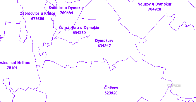 Katastrální mapa Dymokury