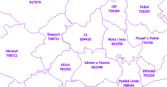 Katastrální mapa Eš