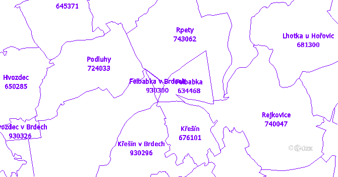 Katastrální mapa Felbabka
