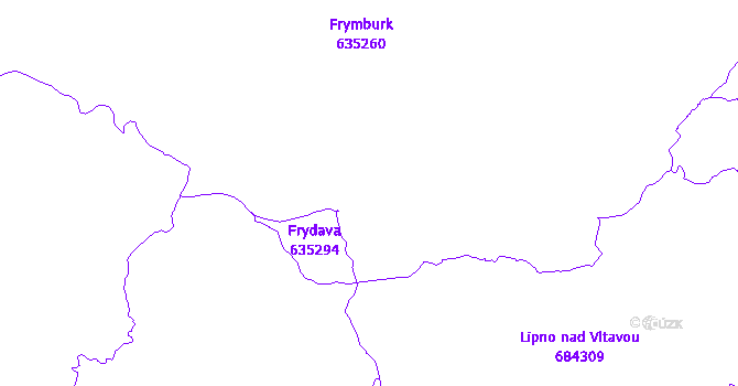 Katastrální mapa Frymburk