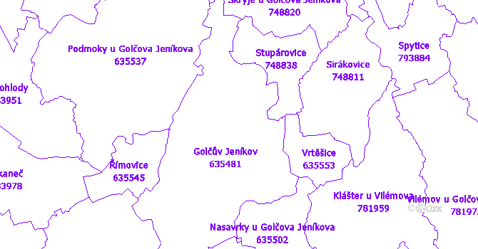 Katastrální mapa Golčův Jeníkov