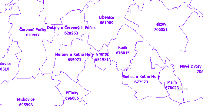 Katastrální mapa Grunta