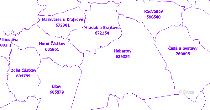 Katastrální mapa Habartov