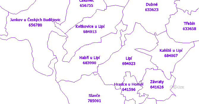 Katastrální mapa Habří