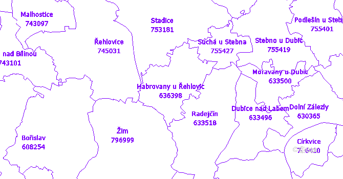 Katastrální mapa Habrovany