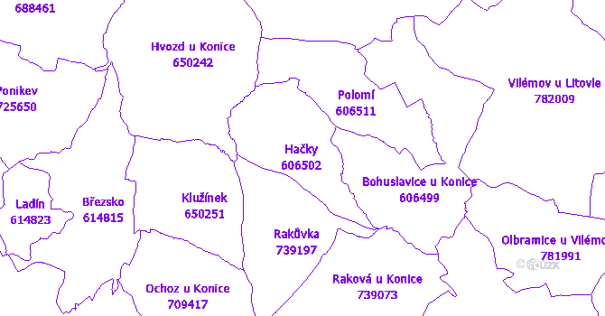 Katastrální mapa Hačky