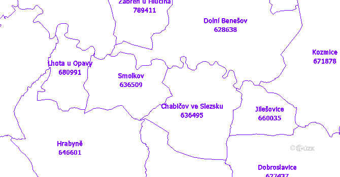 Katastrální mapa Háj ve Slezsku