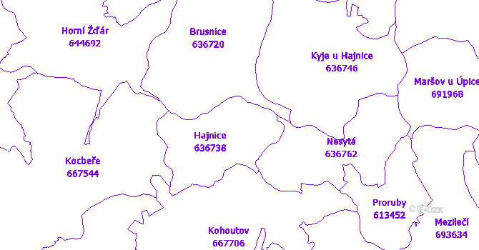Katastrální mapa Hajnice